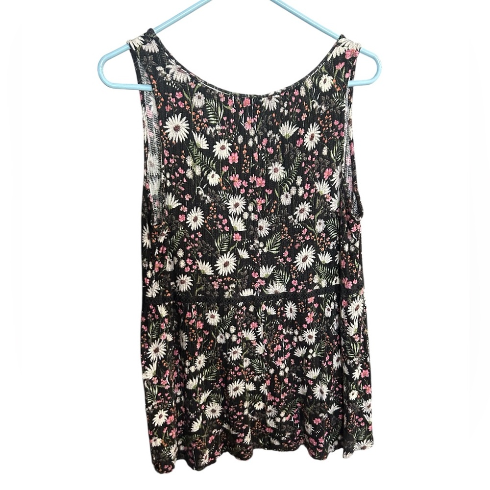 Maurices Black Floral Tank Top - Picture 2 of 3